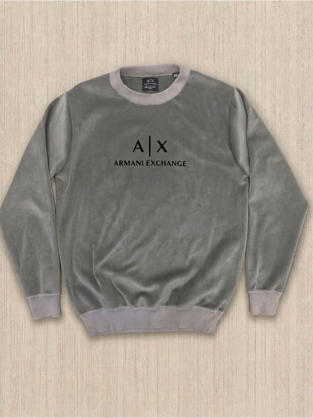 Armani Exchange  silk Crewneck sweatshirt in Light Gray Size Medium